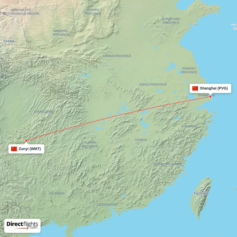 PVG - WMT route map