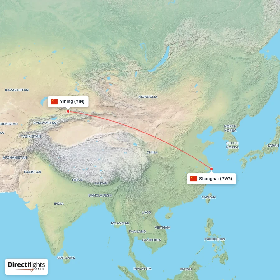 PVG - YIN route map