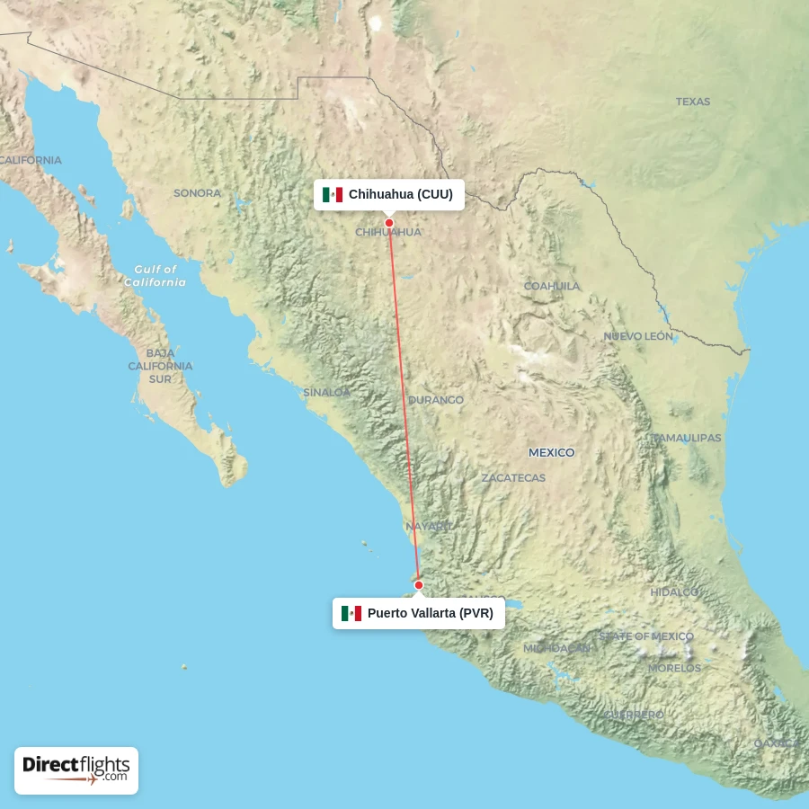 PVR - CUU route map
