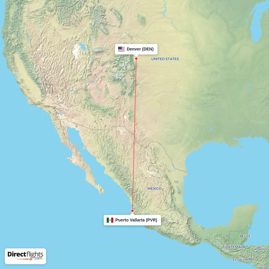 PVR - DEN route map
