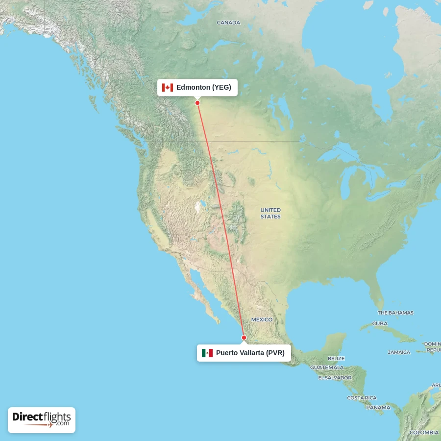PVR - YEG route map