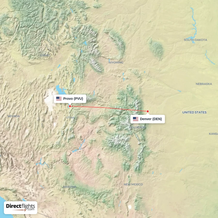PVU - DEN route map