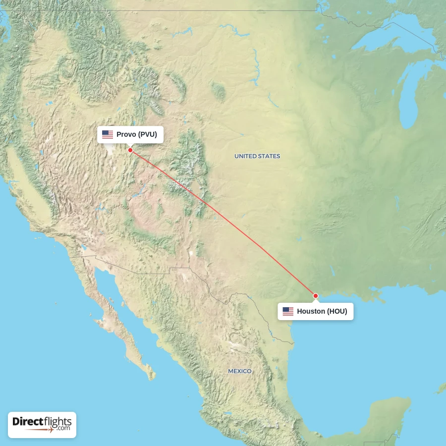 PVU - HOU route map