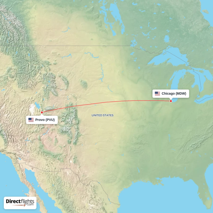 PVU - MDW route map