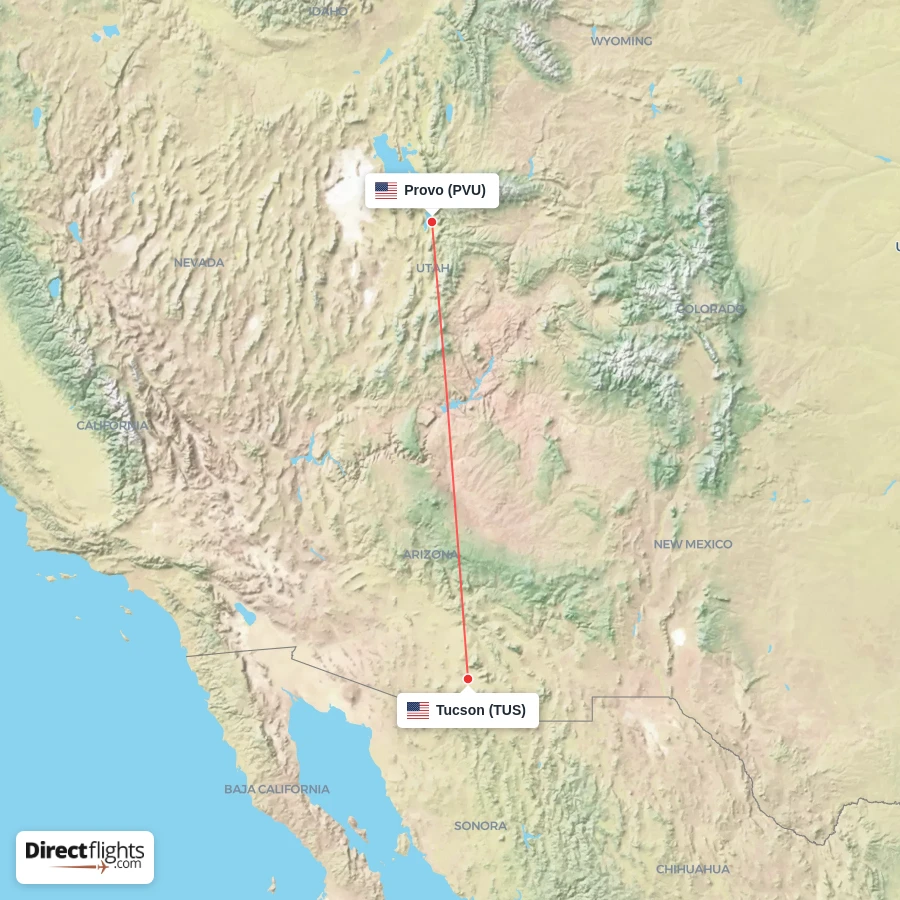 PVU - TUS route map