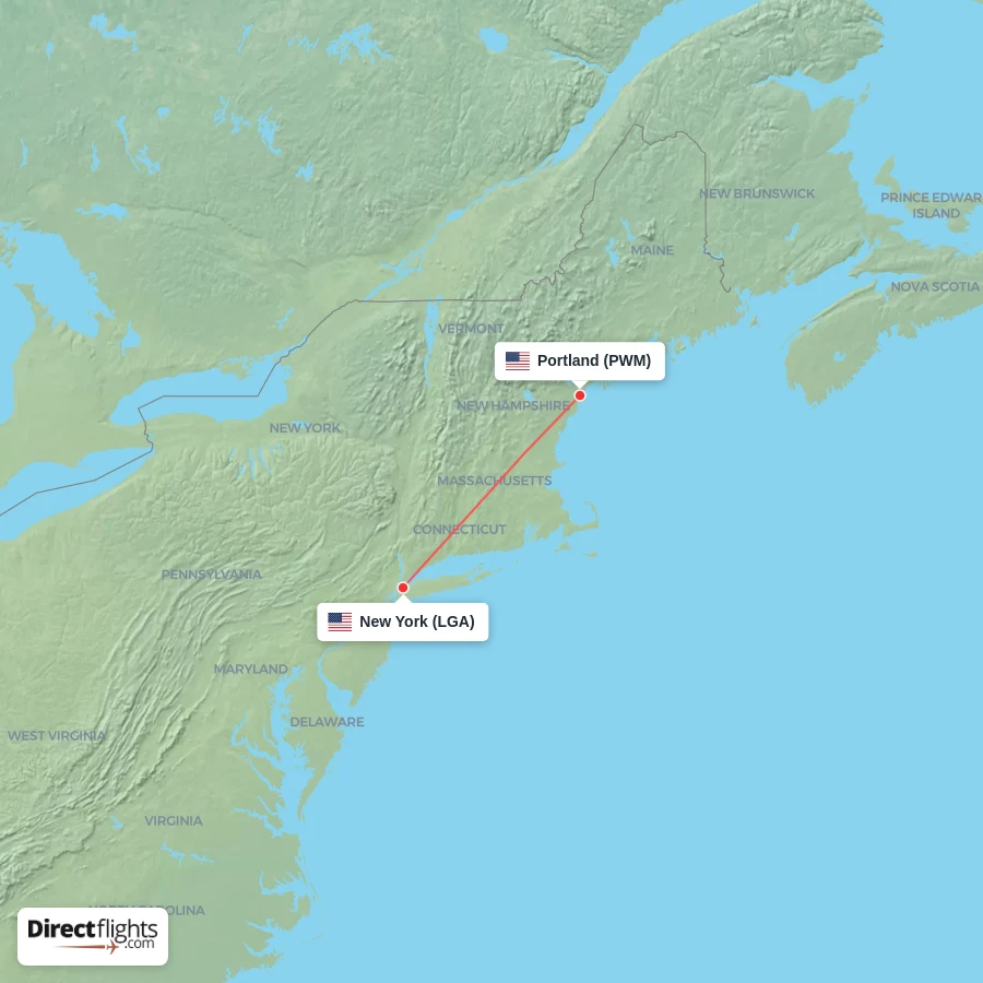 PWM - LGA route map