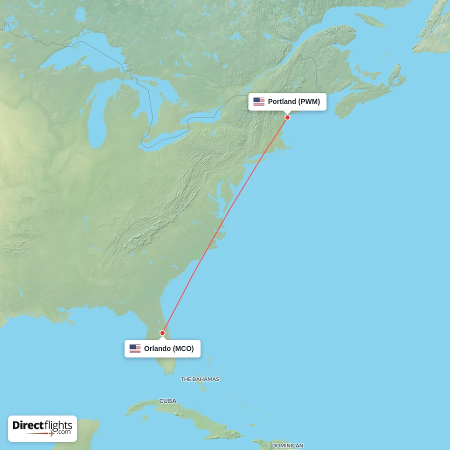 PWM - MCO route map