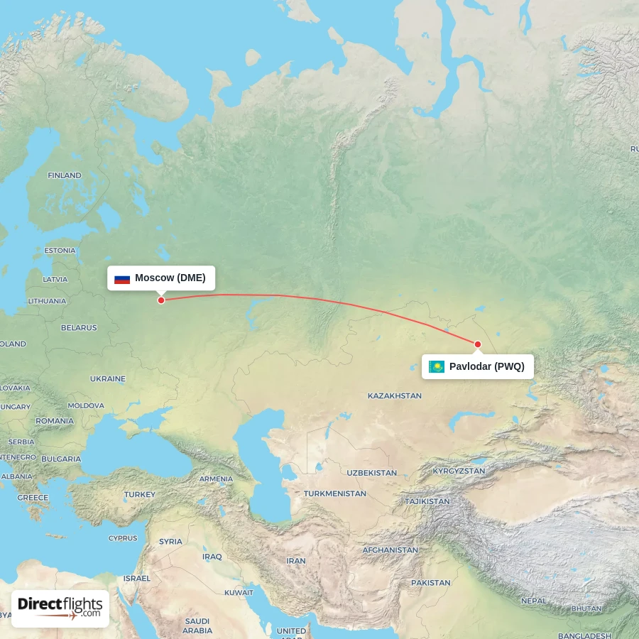 PWQ - DME route map