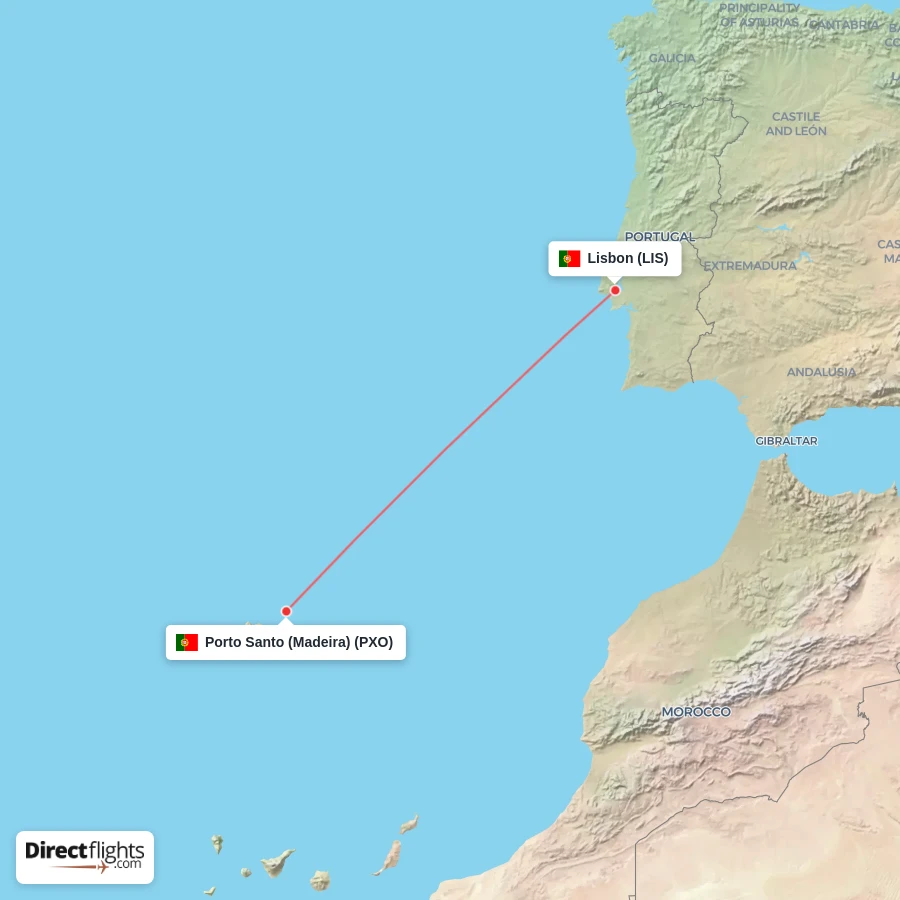 PXO - LIS route map