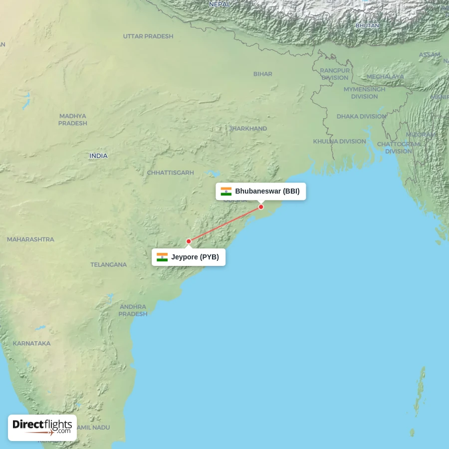 PYB - BBI route map