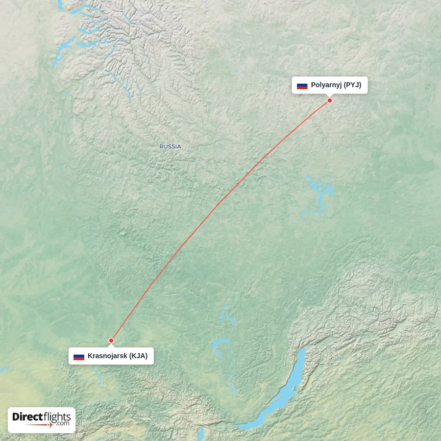 PYJ - KJA route map