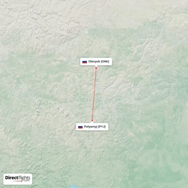 Polyarnyj - Olenyok direct flight map
