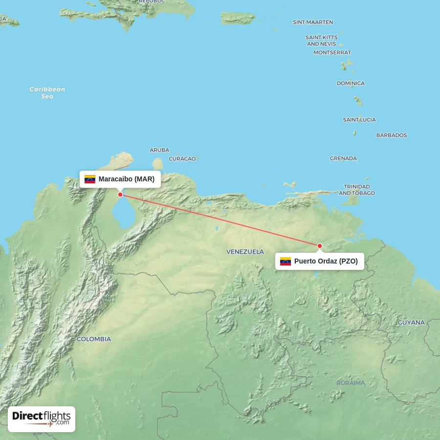 PZO - MAR route map