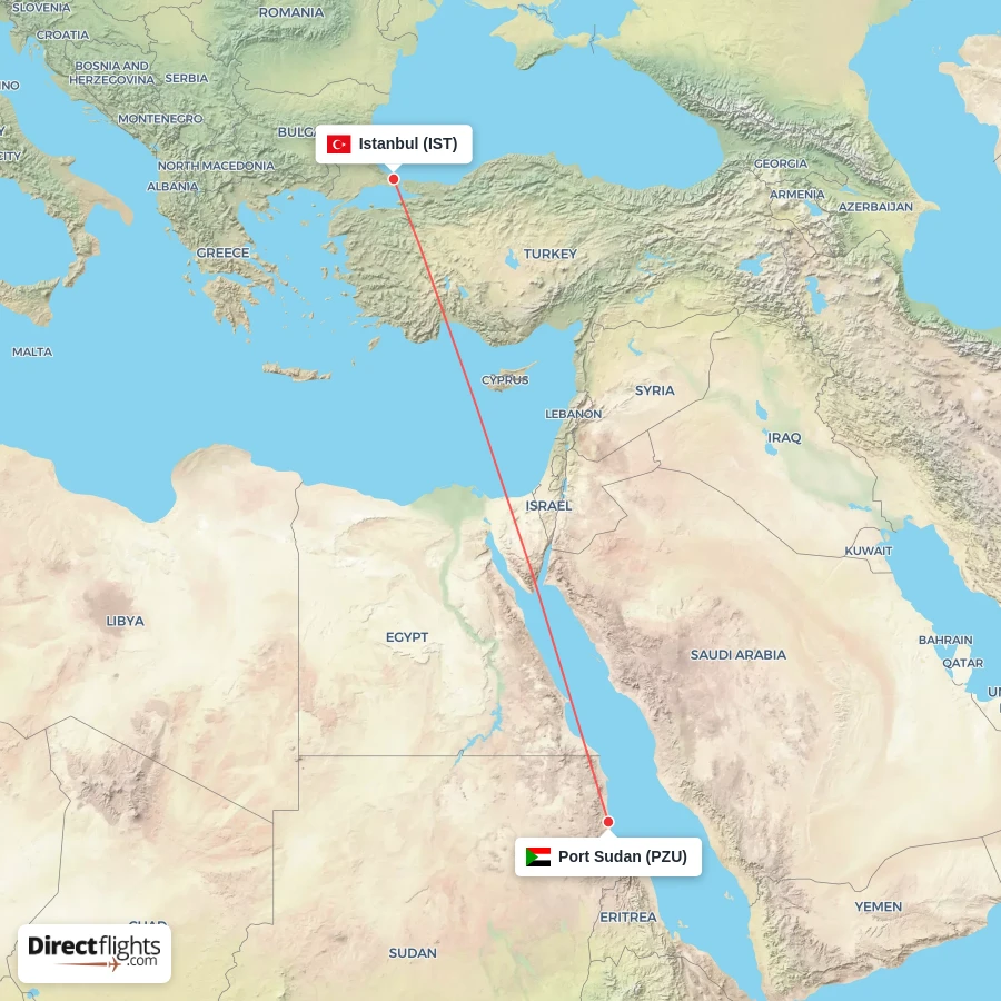 PZU - IST route map