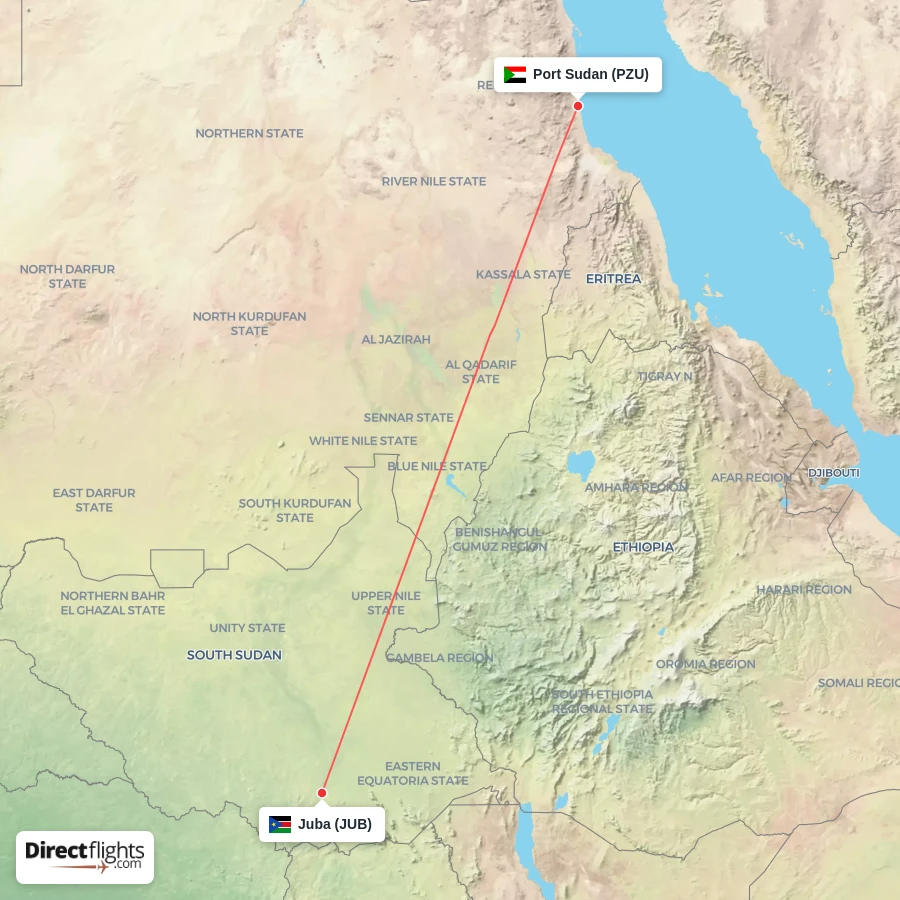 PZU - JUB route map