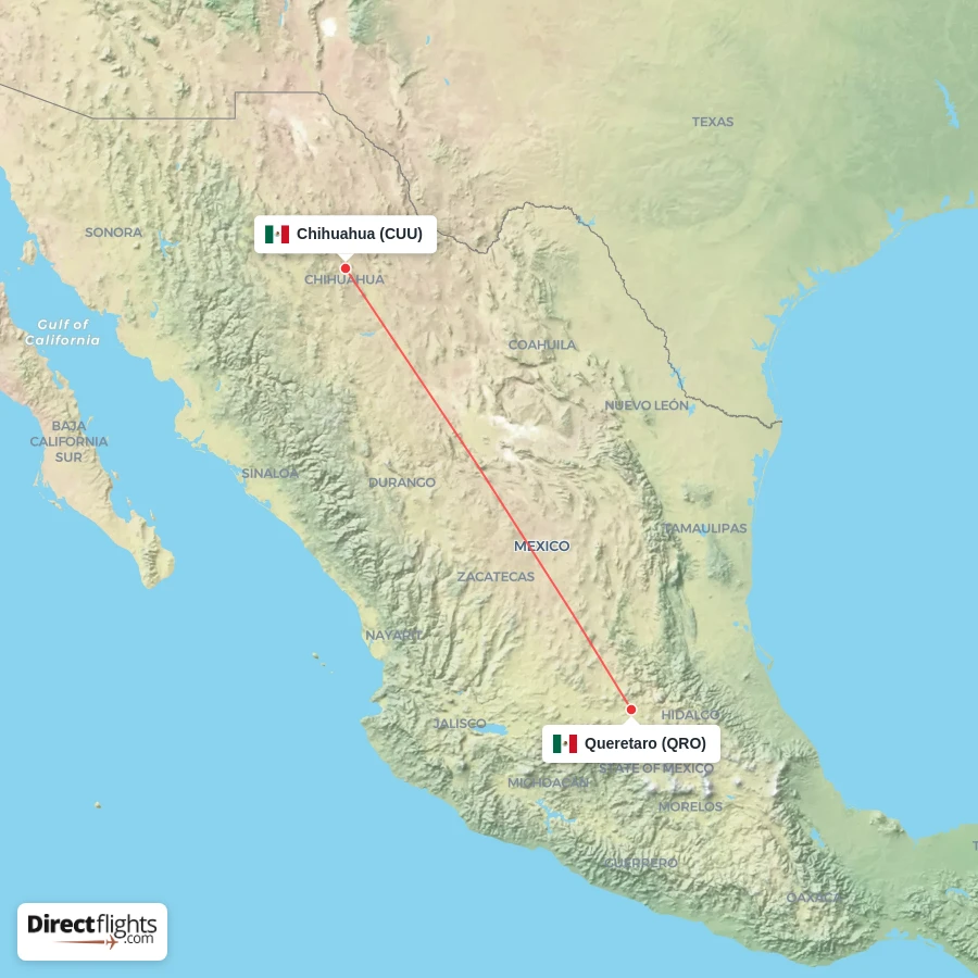 QRO - CUU route map