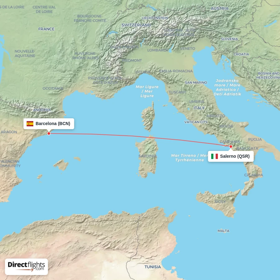 QSR - BCN route map