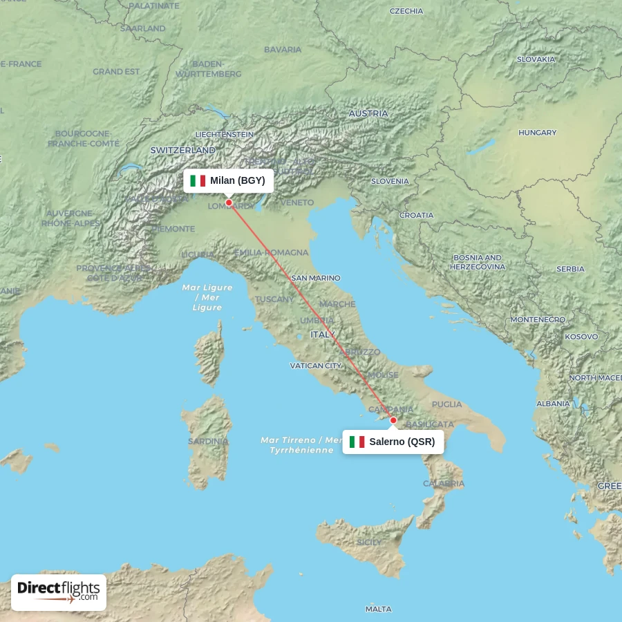 QSR - BGY route map