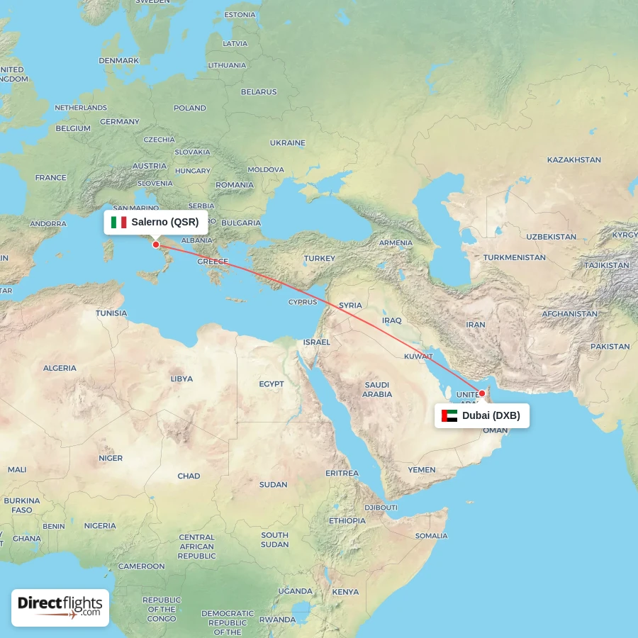 QSR - DXB route map