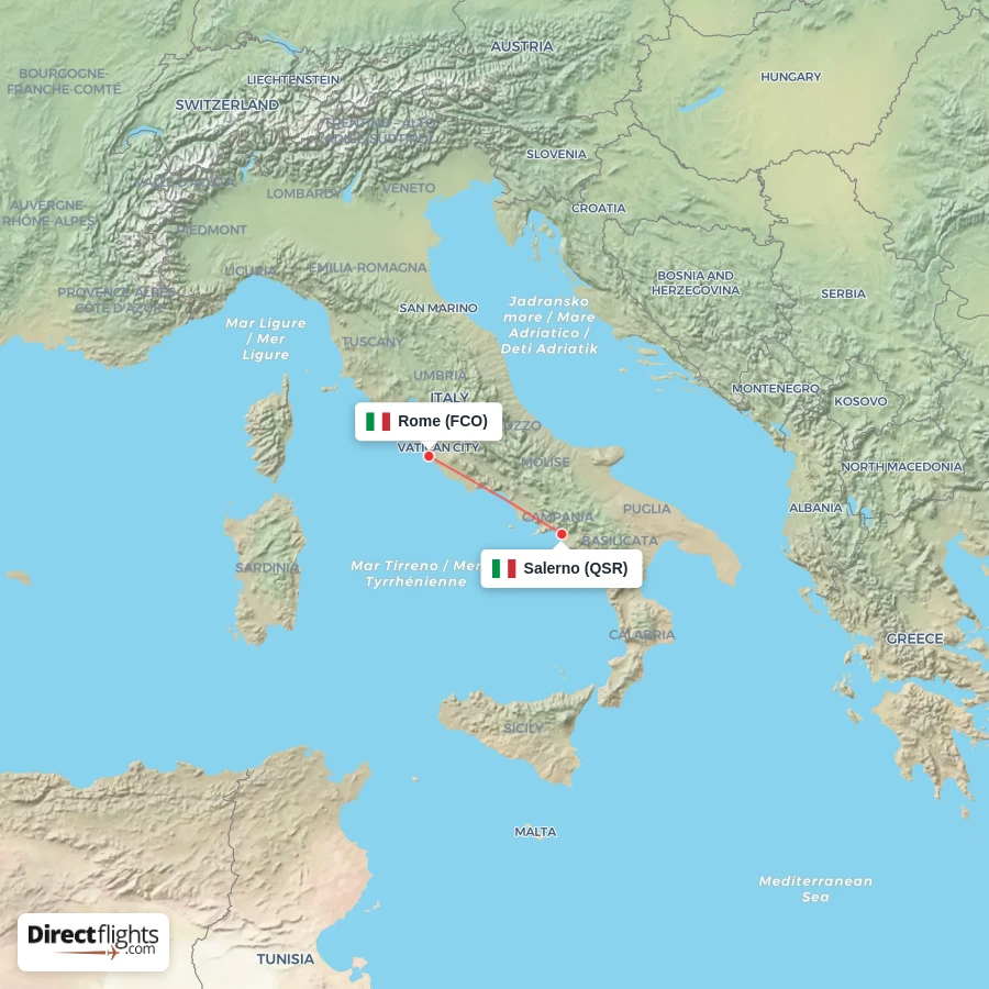 QSR - FCO route map