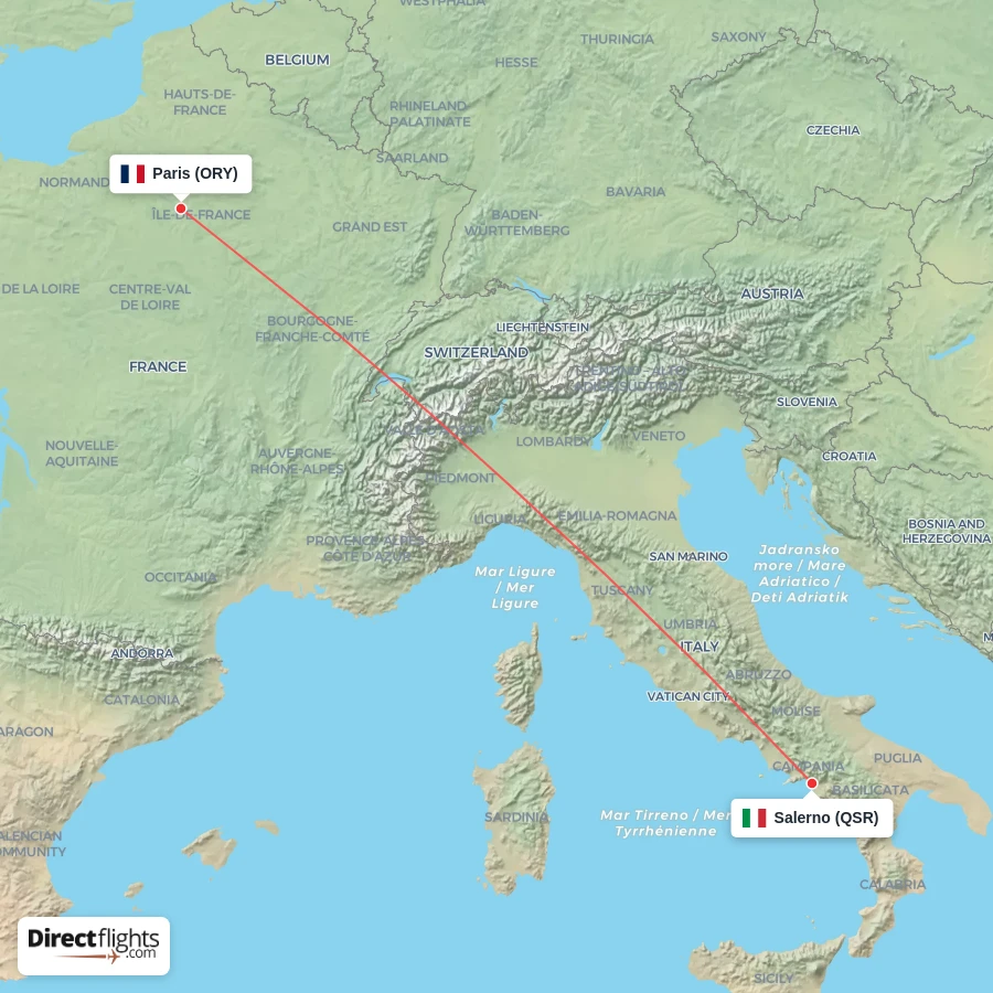 QSR - ORY route map