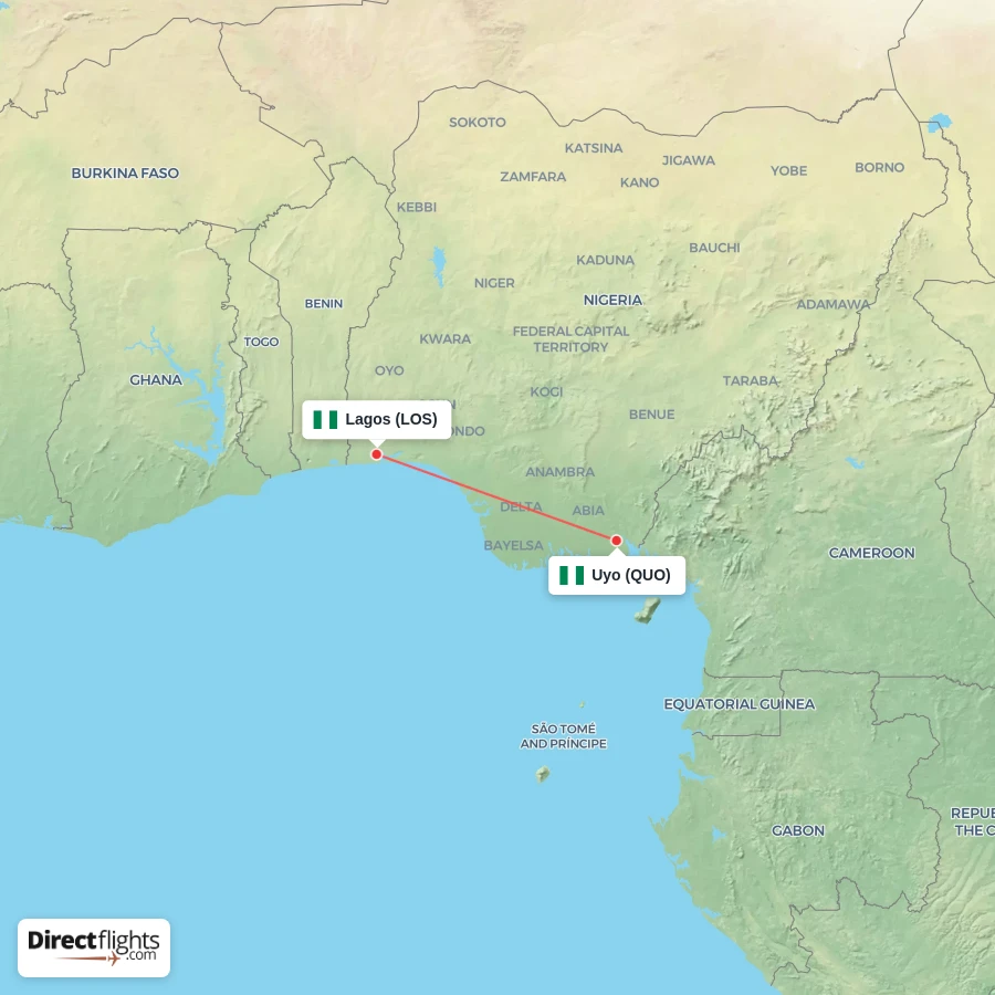 QUO - LOS route map