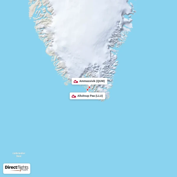 Ammassivik - Alluitsup Paa direct flight map
