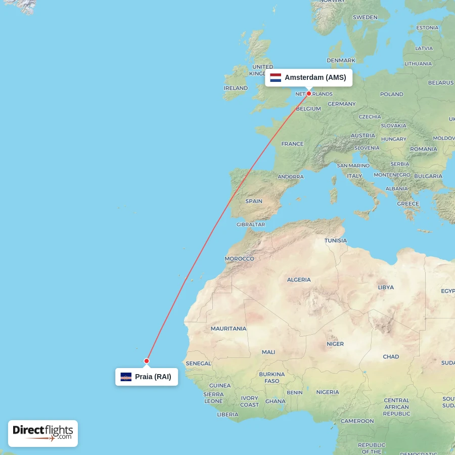 RAI - AMS route map