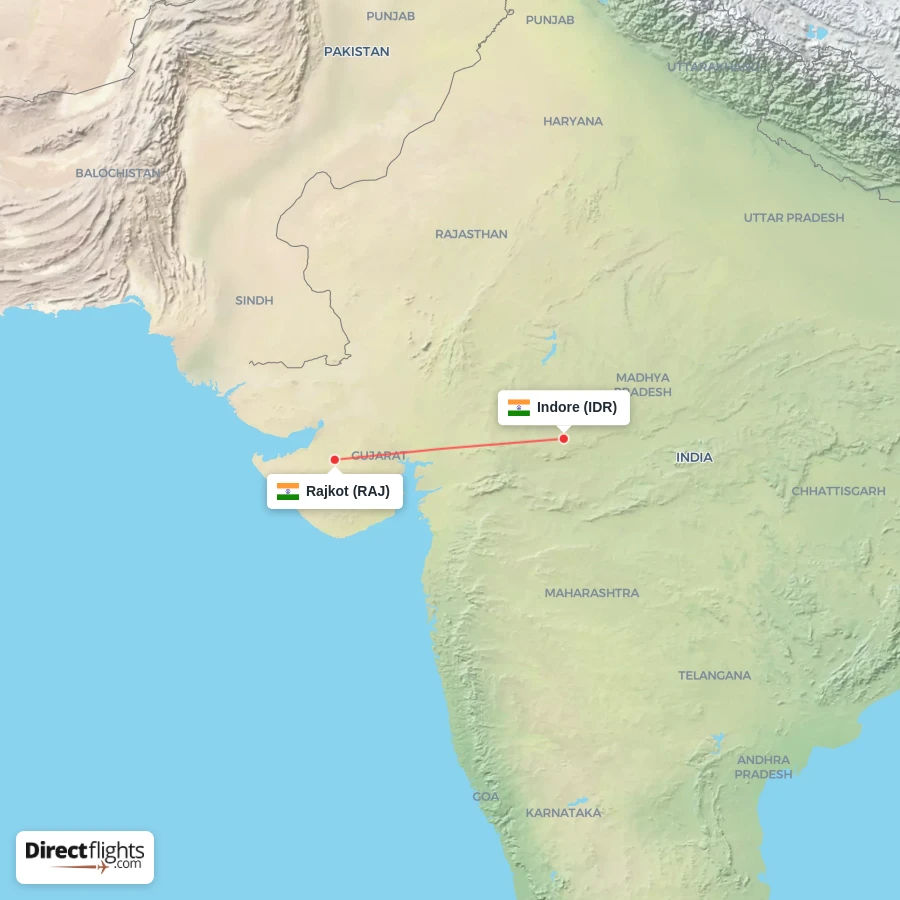 RAJ - IDR route map