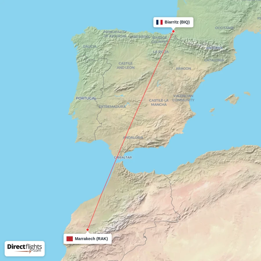 RAK - BIQ route map
