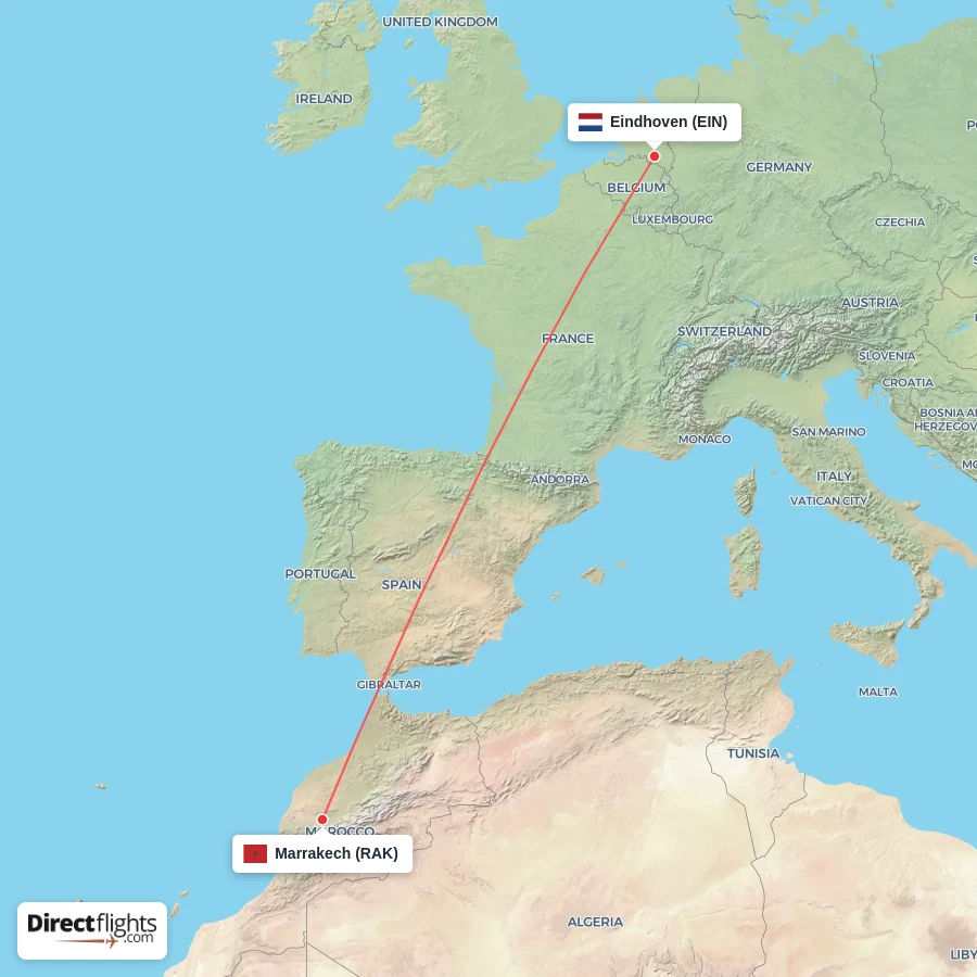 RAK - EIN route map