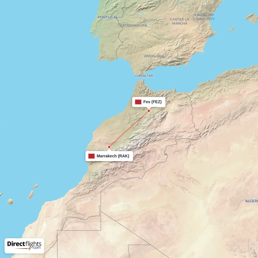 RAK - FEZ route map