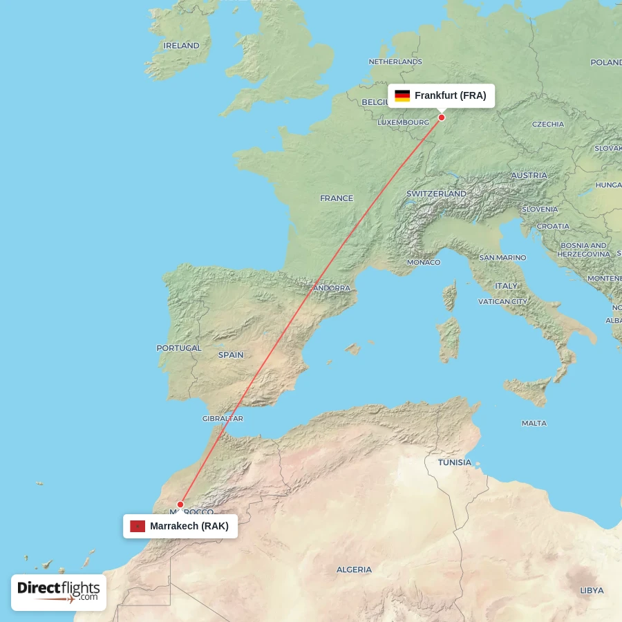 RAK - FRA route map