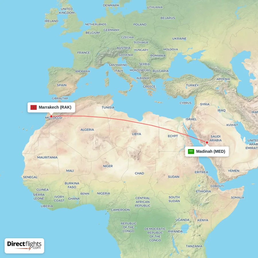 RAK - MED route map