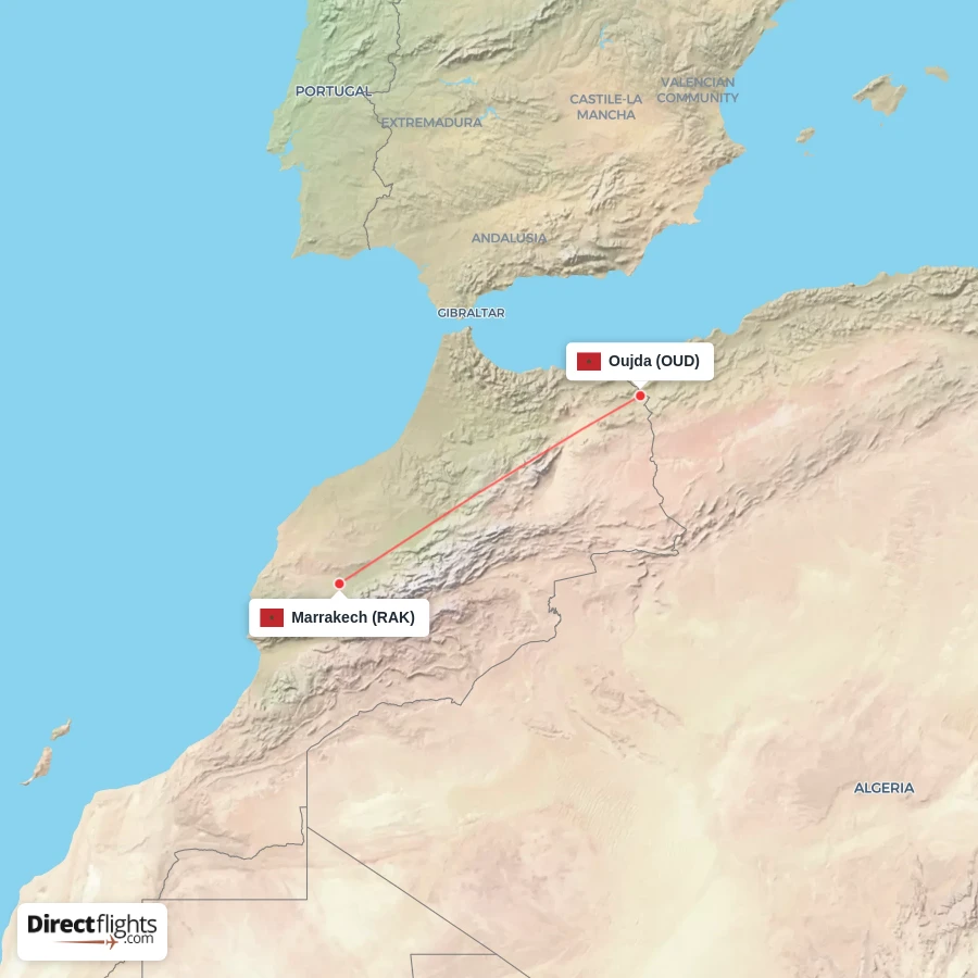 RAK - OUD route map
