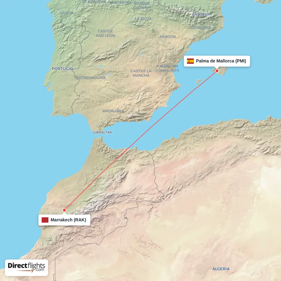 RAK - PMI route map