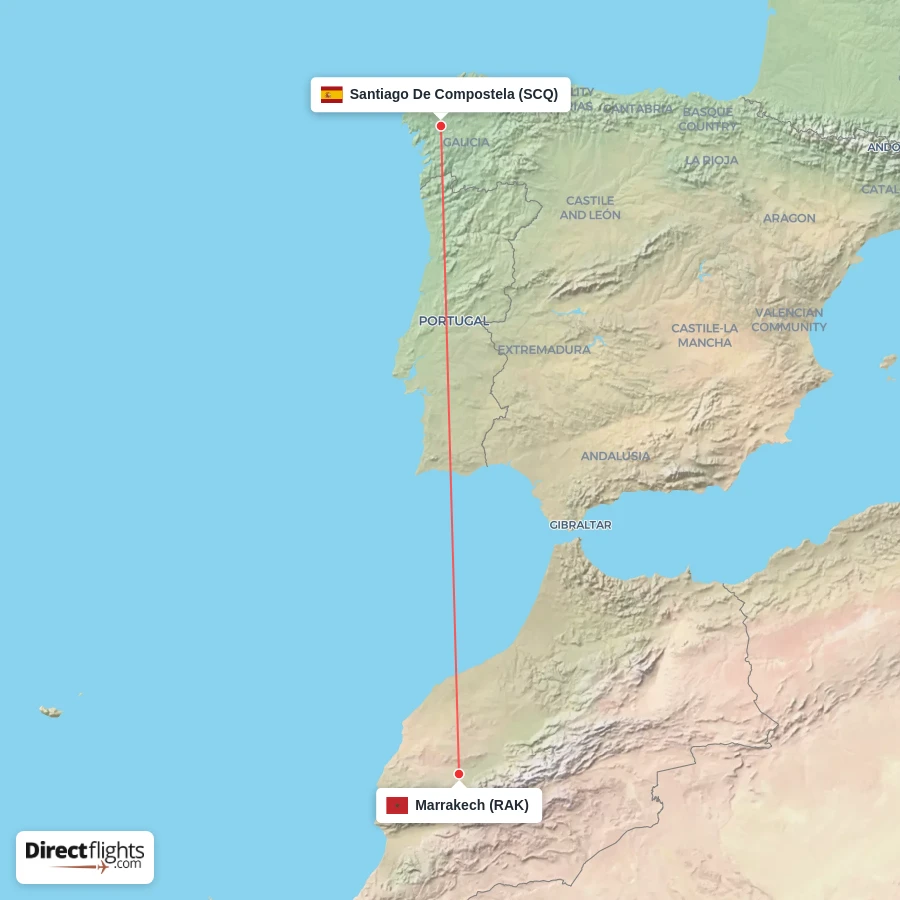 RAK - SCQ route map