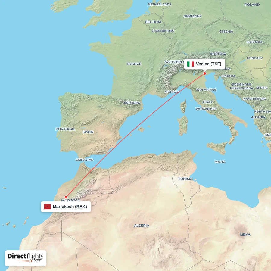 RAK - TSF route map