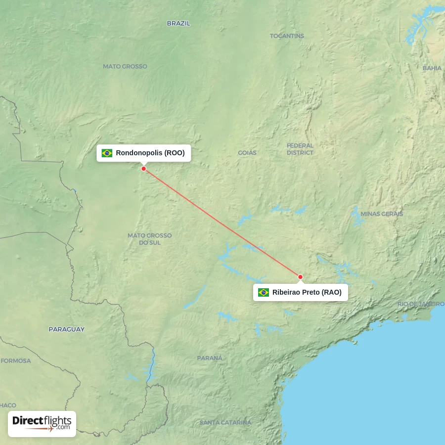 RAO - ROO route map