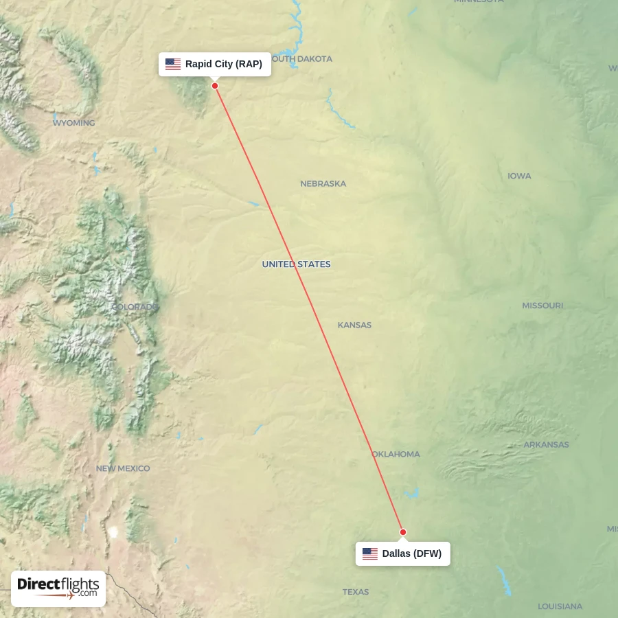 RAP - DFW route map