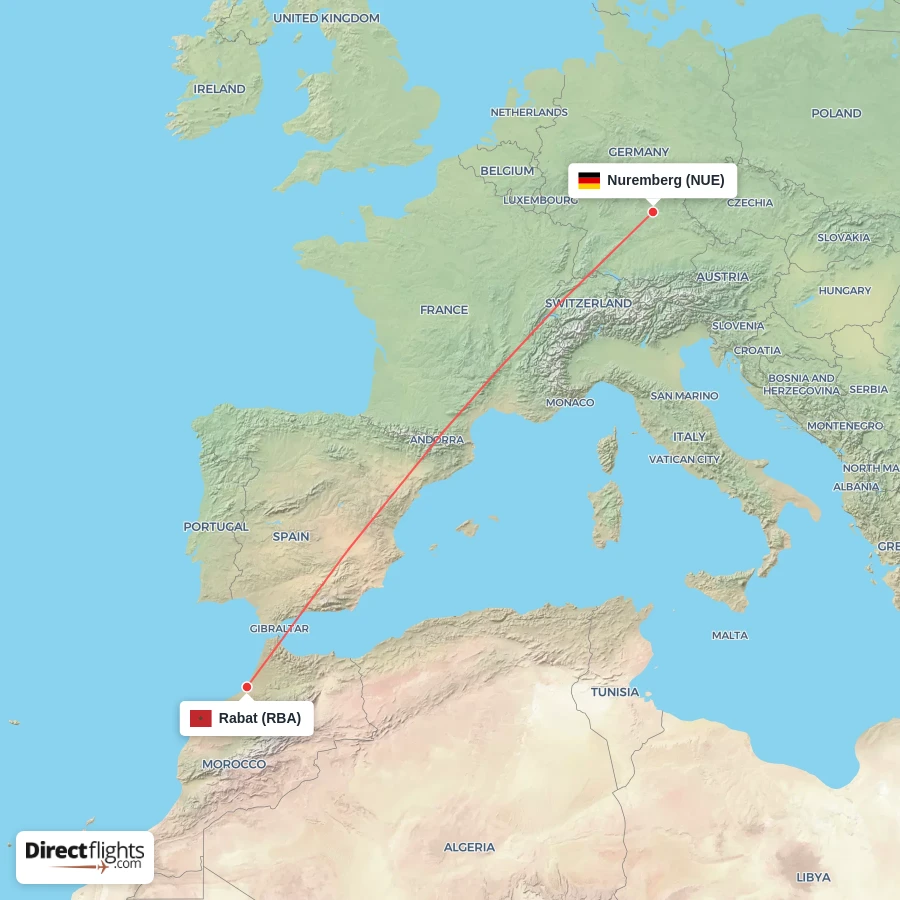 RBA - NUE route map