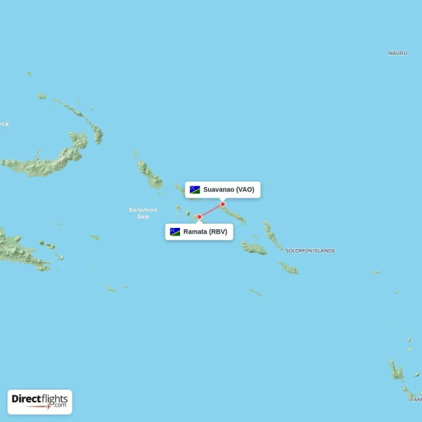 Ramata - Suavanao direct flight map