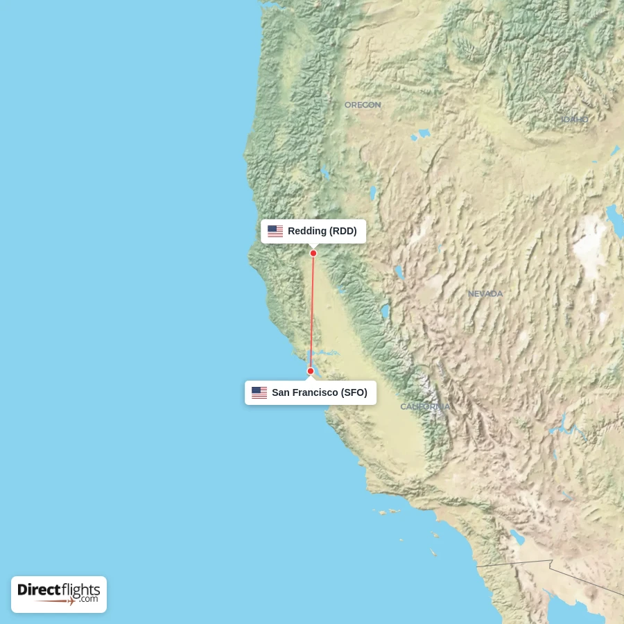 RDD - SFO route map