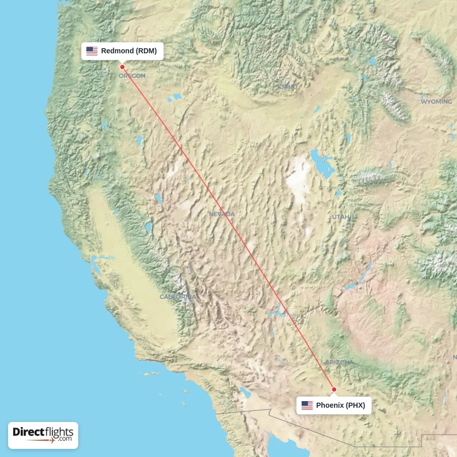 RDM - PHX route map