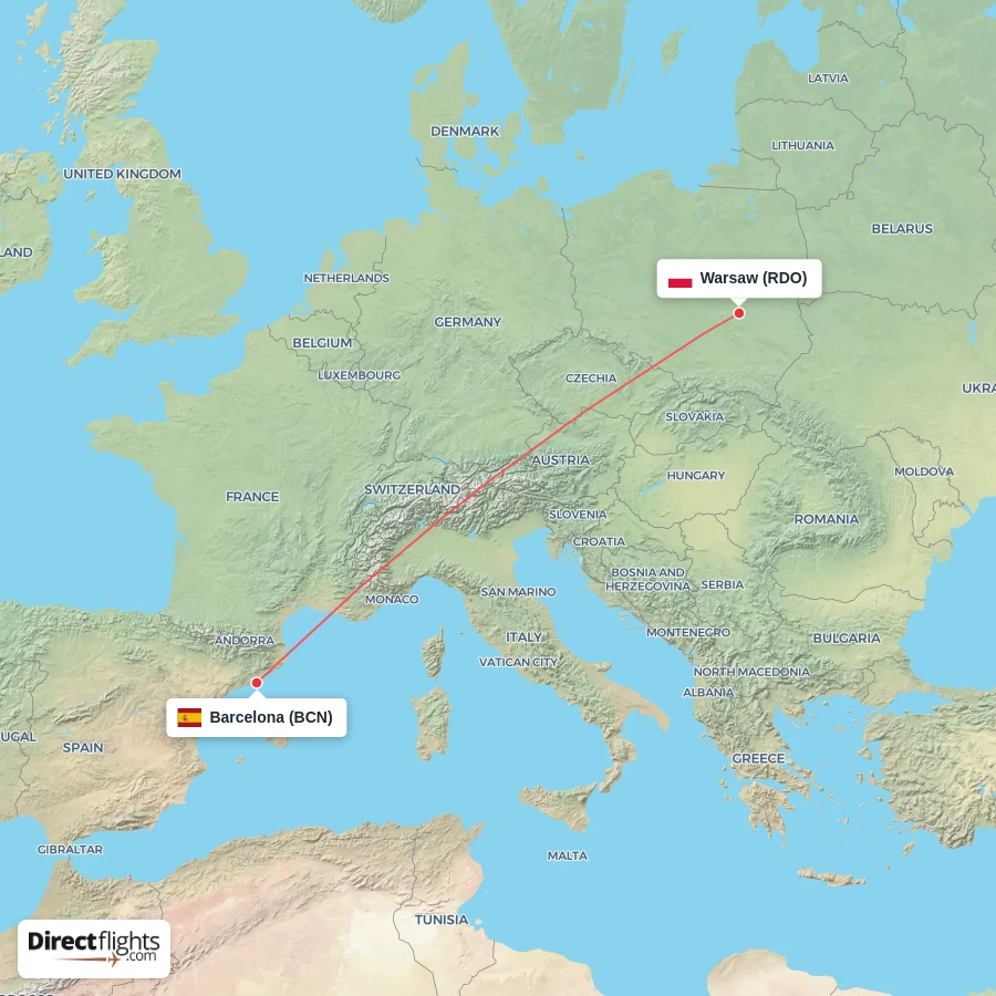 RDO - BCN route map
