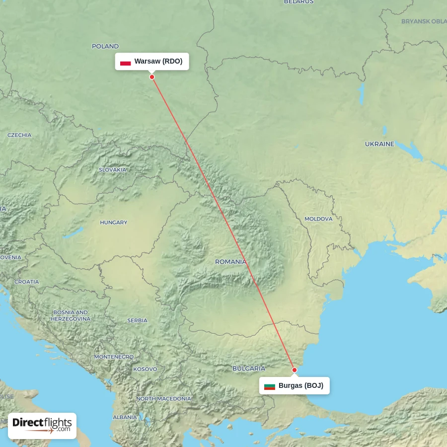 RDO - BOJ route map