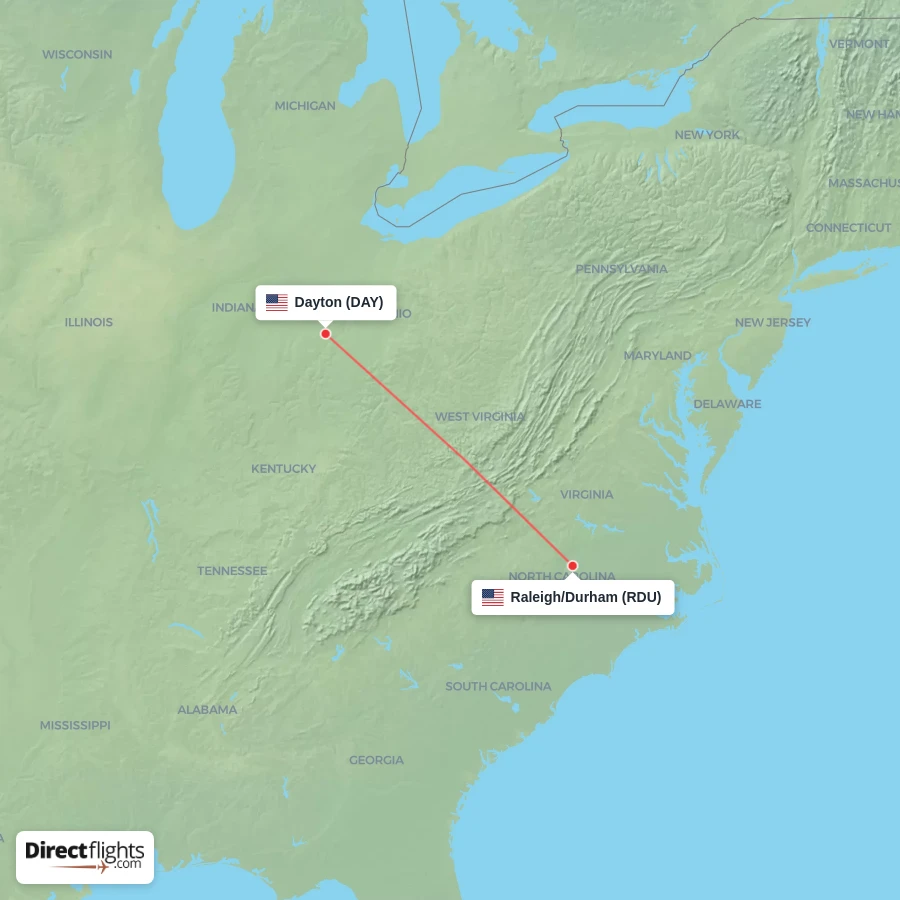 RDU - DAY route map