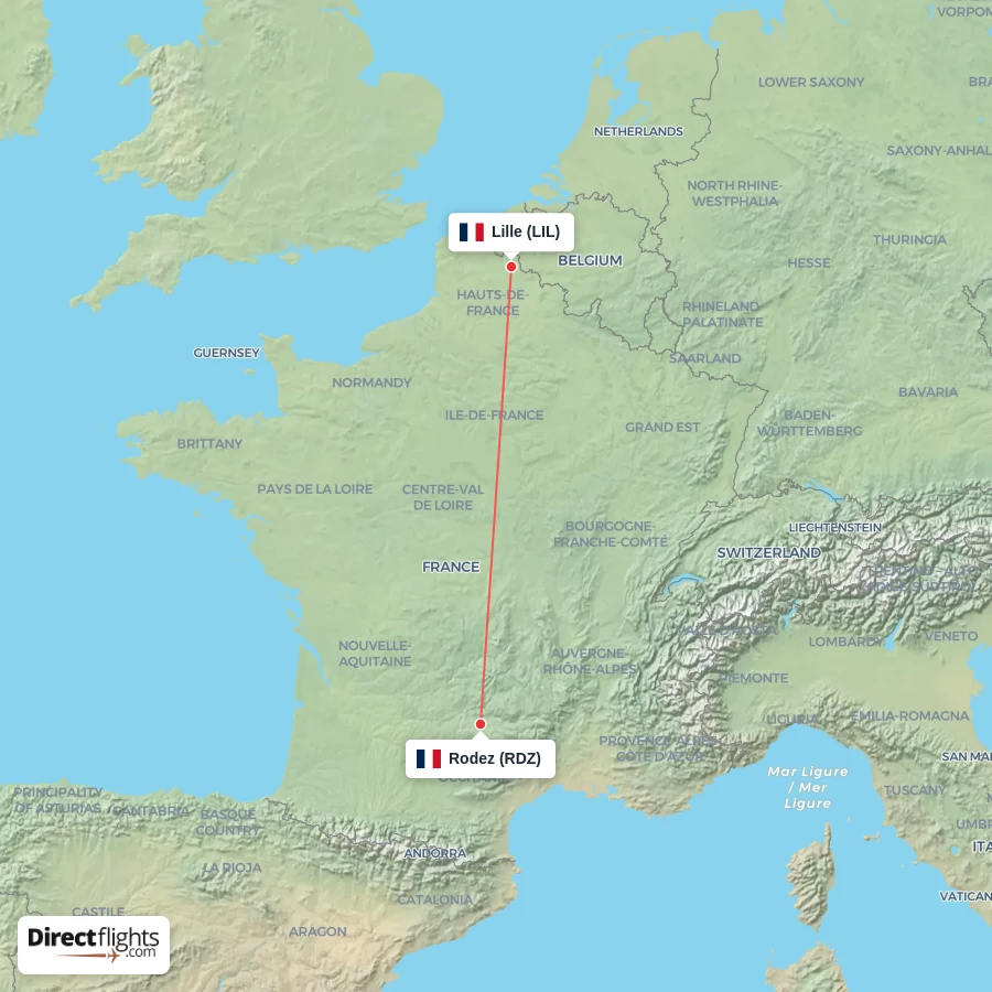 RDZ - LIL route map