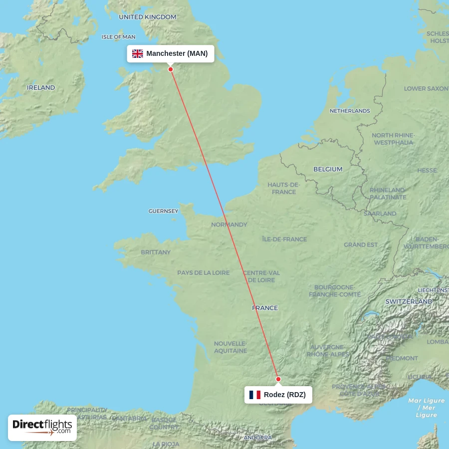 RDZ - MAN route map