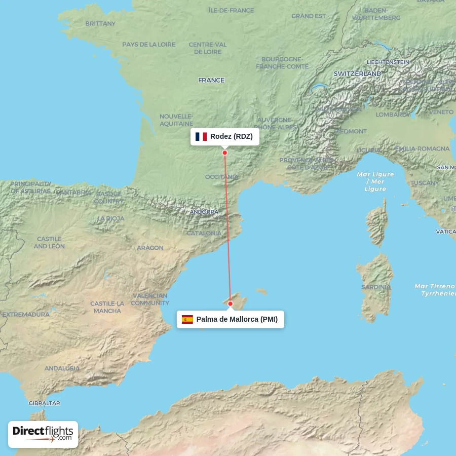 RDZ - PMI route map